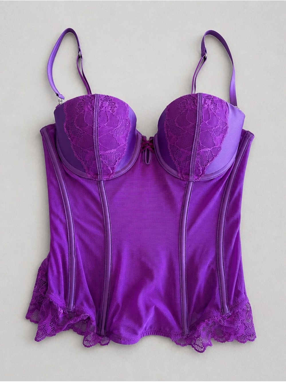 La Senza Vintage / Archived Purple Corset Top Lingerie with Lace Details - 34C